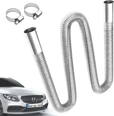 Produktbild von 200cm Abgasschlauch Abgasrohr Edelstahl Auspuff  für Stromerzeuger Auto Heizung mit Zwei Edelstahlklammern Kraftstofftank Auspuffrohr