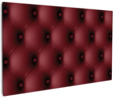 Produktbild von Wallario Premium Leinwandbild Rote Ledertür in Größe 60 x 90 cm