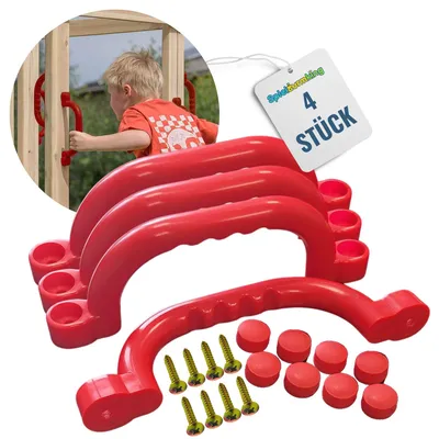 Produktbild von Spielturmking Haltegriffe für Spielturm - Handgriffe FYNN - Sicherheitsgriffe -  Klettergriffe aus Kunststoff - Rot 4 Stück 32581-28