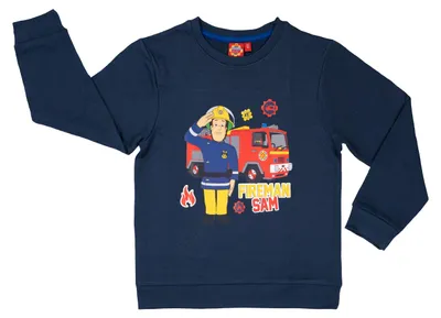 Produktbild von Feuerwehrmann Sam Pullover für Jungen - Kinder Sweatshirt Oberteil Blau 110-116