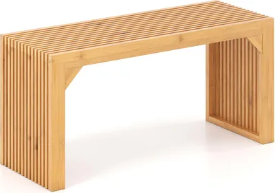 Obrázok produktu pre COSTWAY Bambusová lavica, lavica do jedálne pre 2 osoby bez operadla, ako lavica do kuchyne, lavica do predsiene a lavica do postele, lavica na topánky, nosnosť do 300 kg, 90x33x43 cm