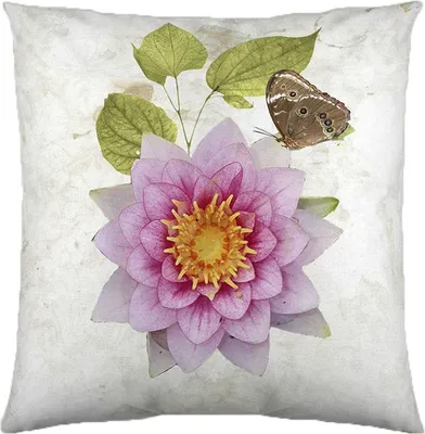Produktbild von etérea Dekokissen Kissenhülle Blume Flieder 40x40 cm Taupe 100% Baumwolle