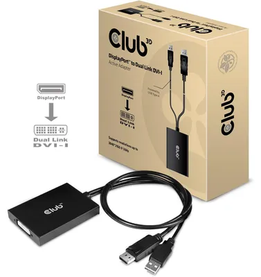 Produktbild von Club3D Adapter DisplayPort > DVI-D (Active Dual) St/Bu retail
