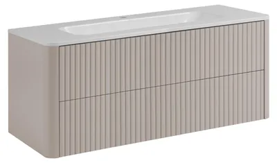Obrázek produktu pro Skříňka do koupelny, rozměry 120 cm, barva kašmír, s umyvadlem, rozměry 120,7 x 44,4 x 49,9 cm
