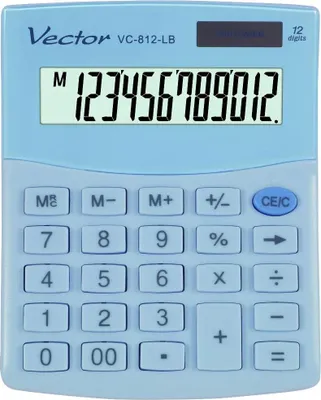 Imagen del producto de VECTOR OFFICE, calculadora de bolsillo, modelo VC-812 LB, color azul