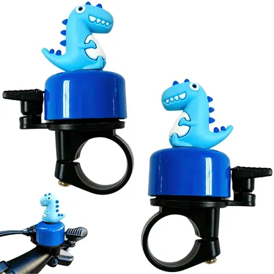 Immagine prodotto di Set di 2 campanelli per bicicletta - Design dinosauro - Blu