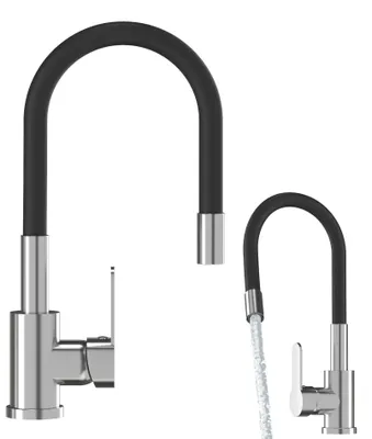 Produktbild von Granitan | GRADO - Küchenarmatur - Flexibler Auslauf - 360° schwenkbar - Chrom - Keramikkopf
