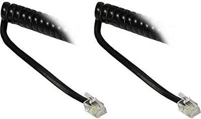 Produktbild von TPFNet Premium Telefonhörer-Spiralkabel (RJ10 / 4P4C), schwarz, 5m