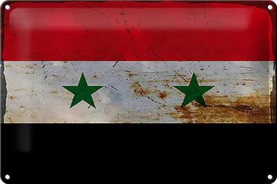 Produktbild von Blechschild Flagge Syrien 30x20cm Flag of Syria Rost