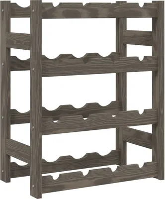 Produktbild von Möbel Weinregal schlichte Design - Flaschenregal, Kellerregal, für 16 Flaschen Grau Massivholz Kiefer Top5609721