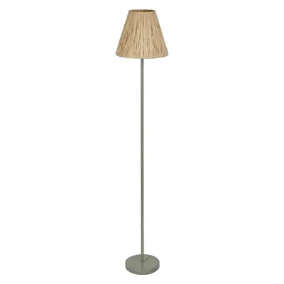 Image de LEDVANCE Lampe sur pied Decor Raffia vert-brun en raphia et métal, E27, 1600 mm de hauteur, abat-jour en matériau recyclé, durable grâce à la source lumineuse interchangeable, montage simple