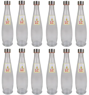Produktbild von BURI 12x Glasflasche 1L mit Schraubdeckel Flasche Schraubverschluss Saft Most Flasche