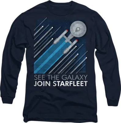 Image de Star Trek - "Starfleet Recruitment" T-Shirt für Herren/Damen Uni TV9620 (XL) (Marine)