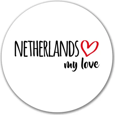 Produktbild von Huuraa Aufkleber Netherlands my love 10cm rund Sticker Geschenkidee