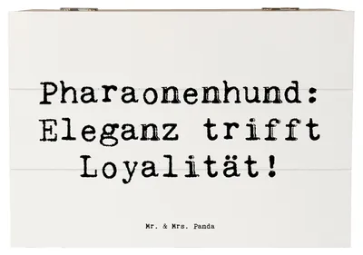 Produktbild von Mr. & Mrs. Panda Geschenkbox Spruch Pharaonenhund Eleganz 22 x 15 cm - Weiß - Geschenk, Hunderasse, Hunderassen Pflege, pflegeleichter Hund, treue Seele, schatztruhe