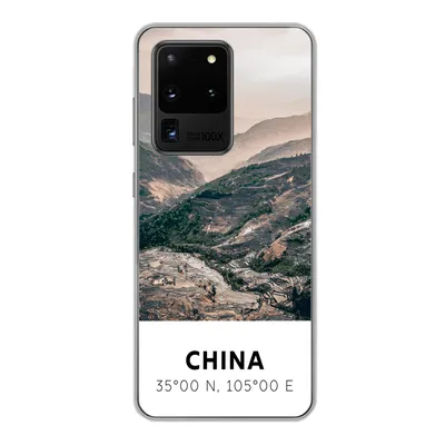 Produktbild von MuchoWow® Handyhülle Schutzhülle Hülle für Samsung Galaxy S20 Ultra China - Berge - Asien - Sommer Silikon Softcase Handy Hülle - Karteninhaber