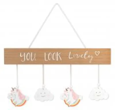 Immagine prodotto di H&H Unicorno Decorazione Appendibile In Legno, 50X27Cm