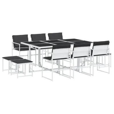 Immagine prodotto di Set da Pranzo da Giardino 11 pz con Cuscini Bianco in Textilene