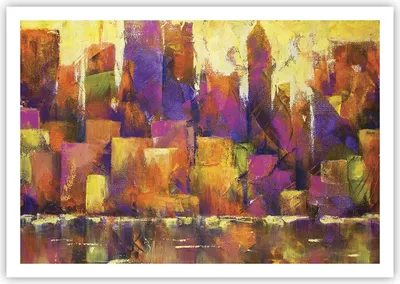 Produktbild von Poster - Poster ohne Rahmen - Abstraktion Stadt Wolkenkratzer - 100x70 cm - Wand Bild - Wanddeko - Wandbilder - Kunstposter - Wandposter - Bilder - Kunstdruck - Wandbild - P2XAA100x70-4294