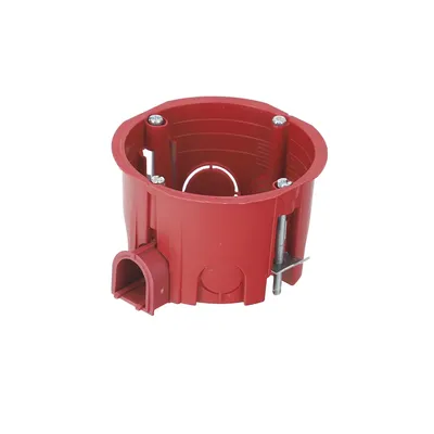 Image de 50x Boîte de jonction encastrée Ø60 plat pour placoplâtre avec vis rouge EDO777897 EDO Technic