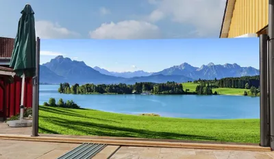 Produktbild von Westerholt Seitenmarkise mit Fotodruck Berge 1,6x3m, rechts - Auszug links