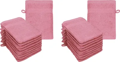 Produktbild von Betz 20 Stück Waschhandschuhe 16x21 cm PREMIUM 100% Baumwolle  Farbe: altrosa