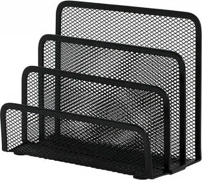 Produktbild von Q-Connect-Briefkorb, Metallgitter, 3 Fächer, schwarz