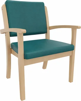 Produktbild von Schwerlaststuhl Alexander XXL – Stuhl mit Armlehnen für Schwergewichtige bis 250 kg – 49cm Sitzhöhe.Stoffbezug:Stoff Fresh Petrol,Bodengleiter:Kunststoff Weiss