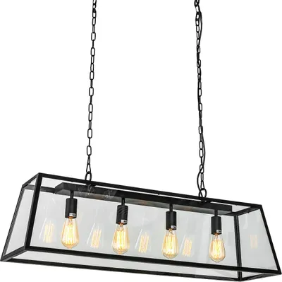 Immagine prodotto di Lampadario industriale nero Italux Laverno MD-102721-4-B