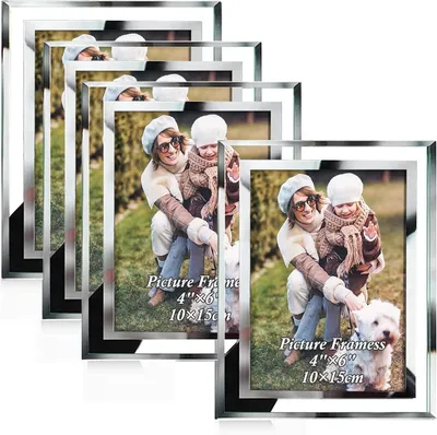 Obrázek produktu pro Sada čtyř stříbrných rámečků na fotografie, rozměr 15 x 20 cm