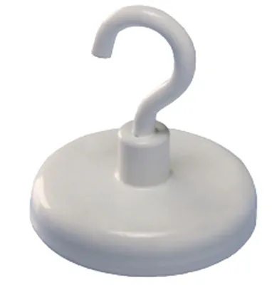 Produktbild von magnetoplan Hakenmagnet weiß Durchmesser: 47 mm