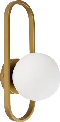 Zdjęcie produktu dla BELIANI Lampa ścienna złota metalowa podstawa klosz kula szkło mleczne