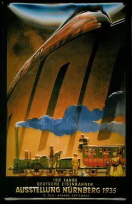 Produktbild von Blechschild Deutsche Eisenbahnen Ausstellung Nürnberg 1935 Schild Nostalgieschild