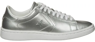 Immagine prodotto di Scarpe da donna Converse Pro in pelle, modello basso, colore argento, taglia 38