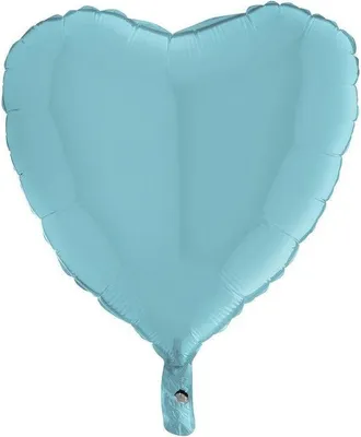 Zdjęcie produktu dla Balon Foliowy - Pastelowy Niebieski, Serce 46 cm, Grabo, pakowane