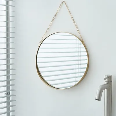 Imagen del producto de Espejo redondo para pared, con marco de metal, diámetro 40 cm, ideal para baños