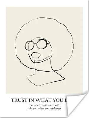 Produktbild von MuchoWow® Poster Text - Frauen - Strichzeichnungen - Zitate 120x160 cm - Wandbilder