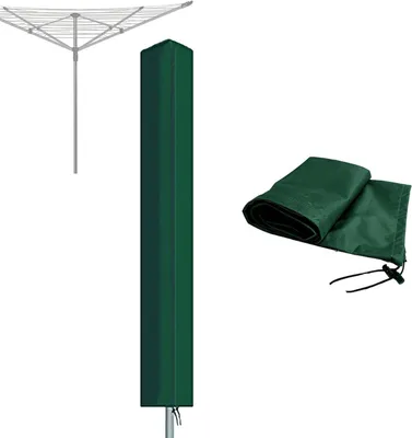 Produktbild von Wäschespinne Abdeckung Wasserdicht mit Reißverschluss 16x16x165cm Wäschespinne Abdeckung Winddicht Grün