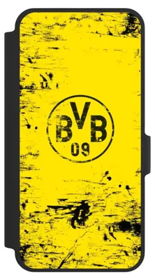 Produktbild von NIVOCASE Klapphülle für Samsung Galaxy A37 5G  Handyhülle aus Kunst Leder NIVOflip schwarz BVB Borussia Dortmund Offizielles Lizenzprodukt