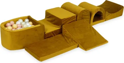 Produktbild von Der größte Schaumstoffspielplatz mit Pool Micro Velvet Gold + 100 Bälle: Hellgold, Beige, Perlmutt, Roségold
