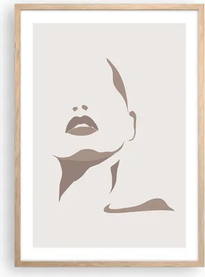 Produktbild von Gerahmtes Poster - Rahmen in heller Eiche - Boho Frau Mund - 50x70 cm - Wand Bild - Wanddeko - Wandbilder - Kunstposter - Wandposter - Bilderrahmen - Bilder - Kunstdruck - P2NPA50x70-4759