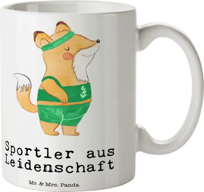 Produktbild von Mr. & Mrs. Panda Becher Sportler Leidenschaft - Weiß - Geschenk, Tasse, Teetasse, Kaffeetasse, Bürobecher, Trinkbecher