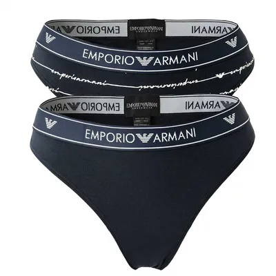 Produktbild von EMPORIO ARMANI Damen Brazilian Briefs, 2er Pack - Slips, Logo, Stretch Baumwolle Marine XL