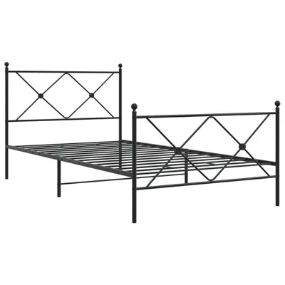 Produktbild von Bettgestell mit Kopf- und Fußteil Metall Schwarz 107x203 cm