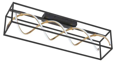 Produktbild von LED Deckenleuchte, schwarz, gold, dimmbar, Fernbedienung, L 90 cm
