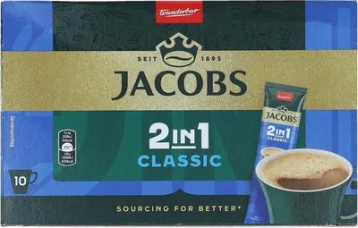 Produktbild von Jacobs 2in1 löslicher Kaffee, Instantkaffee, 10 Becherportionen