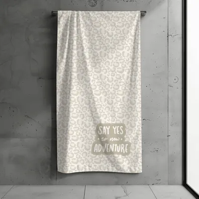 Produktbild von Badetuch, Strandtuch Kinder, Kollektion "FERNWEH", Leo beige 70x140 cm, Baumwolle & Mikrofaser Mix, Schnelltrocknend