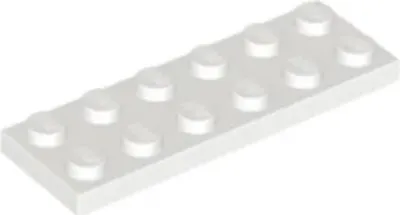 Image de Lego® 2x6 plaque 3795 - 100 pièces blanc