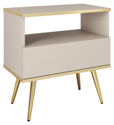 Produktbild von Masseno Nachttisch VENEZIA Nachtschrank Beistelltisch für Schlafzimmer 54 x 59 x 39 cm Beige