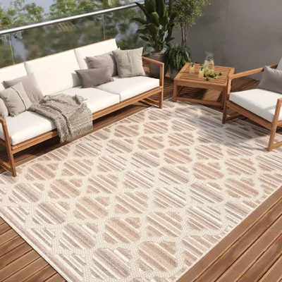 Produktbild von Tapiso Teppich PATIO Outdoor – Balkon und Terrassen Teppich, wetterfest & pflegeleicht 80 x 150 cm